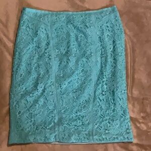 NWT Light Teal Blue Lace Skirt by Versona - Size 12